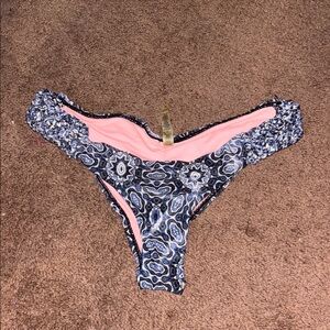 Patterned Bikini Bottoms with Pink Lining